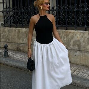 MESHKI Allison Satin Halter Mini Dress - White Size XS